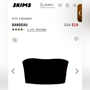 SKIMS Onyx Bandeau 2X